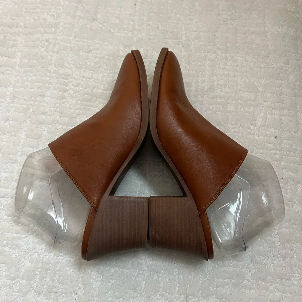 Loft light brown slip on mules clogs block heel faux leather 8 boho - Picture 7 of 11